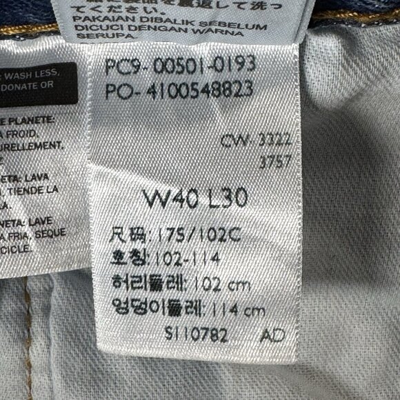 Levis 501 Jeans Mens 40x30 Blue Original Straight Medium Wash Denim Button Fly - Picture 5 of 11